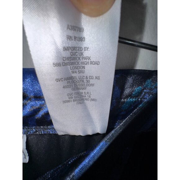 Susan Graver Womens XS Petite Blue Paisley Print Pull-On Pants Velour Stretch - Picture 9 of 10